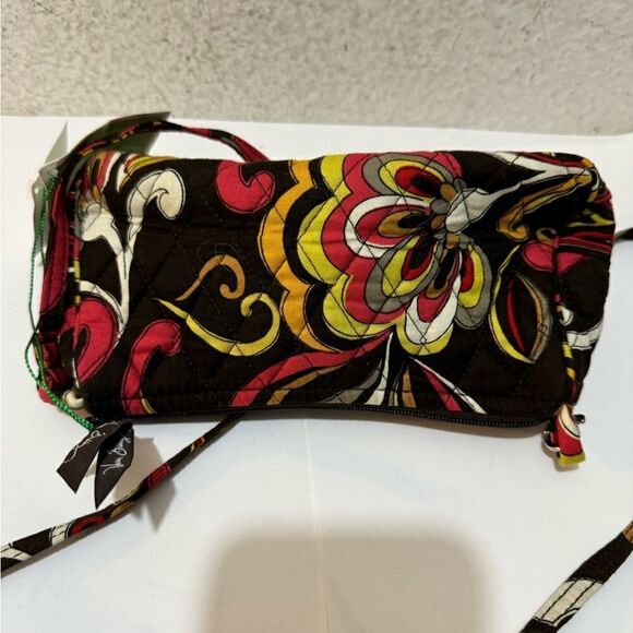 NWT Vera Bradley Brown Red Yellow HandBag Retired Pattern crossbody - Picture 5 of 13